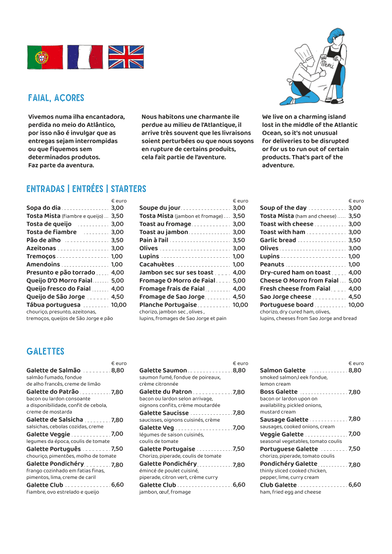 Menu Bar Do Clube Naval Da Horta-2